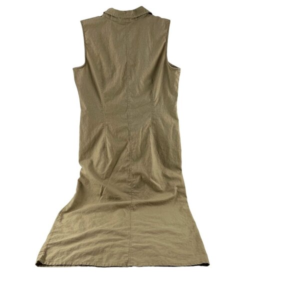Bill Blass Jeans Vintage Women's Sleeveless Khaki Button-Front‎ Dress Size Med - Picture 4 of 7